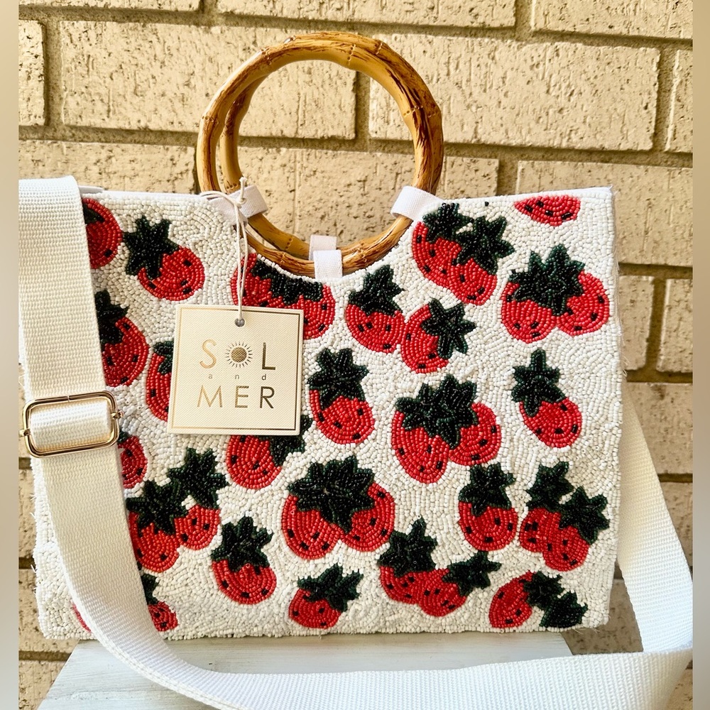 SOL and MER BEADED STRAWBERRY BAG